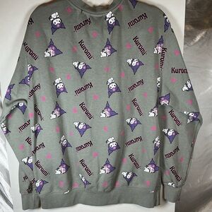 Hello Kitty Gray and Purple Kuromi Crewneck Sweater A0445